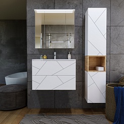 Бриклаер TEST Нужно удалить Тумба под раковину Кристалл 80 белая – фотография-8