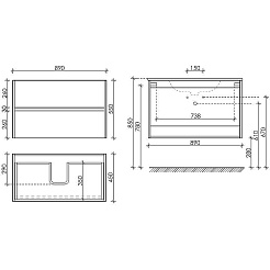 Sancos Тумба с раковиной Urban 90 дуб чарльстон раковина Element 91 CN7002 – фотография-4