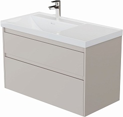 Aquanet Мебель для ванной Nova Lite 2.0 90 L подвесная бежевая матовая – фотография-5
