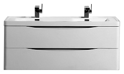 BelBagno Тумба с раковиной подвесная ANCONA-N-1200 Bianco Lucido, двухмоечная – фотография-1