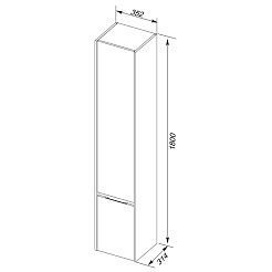 Aquanet Пенал для ванной "Коста 35" дуб антик – фотография-5