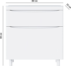 Vivon Тумба под раковину Ostin 80 напольная белая матовая – фотография-10