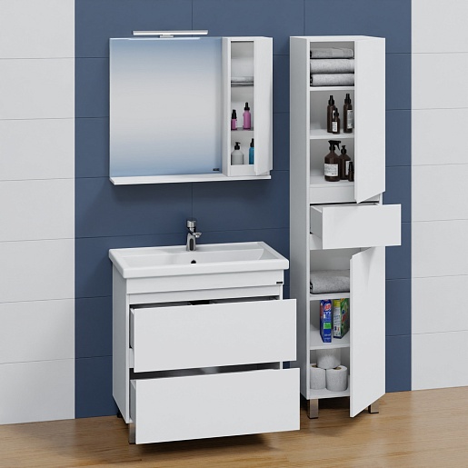 СанТа Тумба с раковиной Марс 80 белая – фотография-6