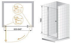 Cezares Душевая дверь в нишу TRIUMPH-D-B-1-60-C-Cr – фотография-4