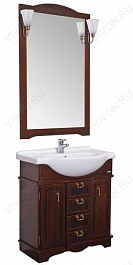 Aquanet Зеркало для ванной "Луис 65" темный орех – фотография-2