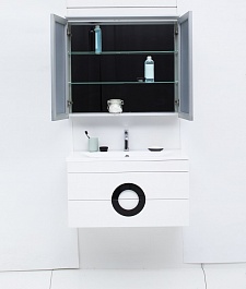 De Aqua Мебель для ванной Форма 90, зеркало-шкаф Алюминиум – фотография-15