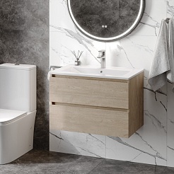 Teymi Тумба с раковиной Laina 75 подвесная дуб светлый – фотография-13