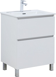 Aquanet Тумба с раковиной Вега 60 Flat белая – фотография-2