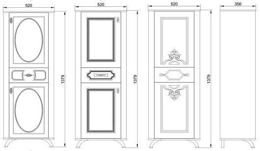 Водолей Пенал для ванной "Анжелика 50" F-3 L коричневый – фотография-4