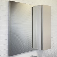 Comforty Зеркальный шкаф Бильбао 80 серый шелк