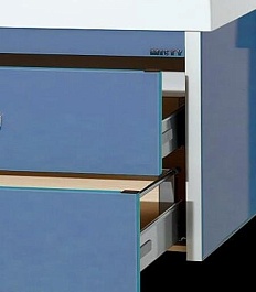 Misty Тумба с раковиной Джулия QVATRO 75 подвесная синяя – фотография-6