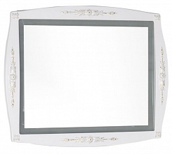 Aquanet Зеркало для ванной "Виктория 90" белый/золото – фотография-1