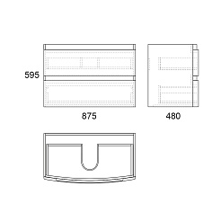 Owl 1975 Тумба с раковиной Gotland 90 tiffani 2 ящика – фотография-3