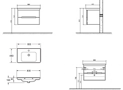 BelBagno Тумба с раковиной TORINO 800 Bianco Lucido – фотография-8