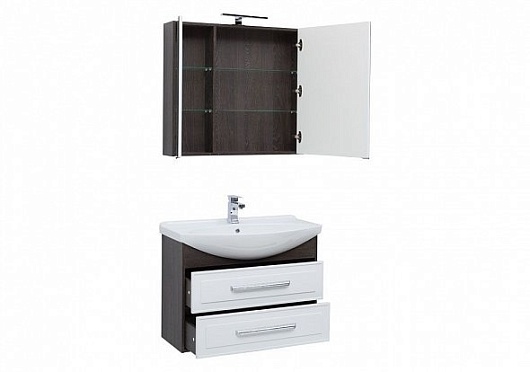 Aquanet Мебель для ванной Остин 85 белая/дуб кантербери – картинка-3