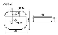 Ceramicanova Мебельная раковина Element 55 CN6034 белая – фотография-4