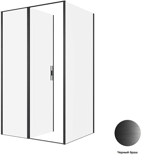 Allen Brau Душевой уголок Priority 120x80 3.31033.BBA/3.31042.BBA чёрный браш – картинка-3