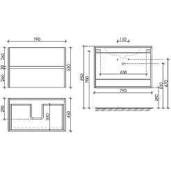 Sancos Тумба с раковиной Urban 80 дуб чарльстон раковина Element 81 CN7005MB – фотография-5