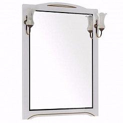 Aquanet Зеркало для ванной "Луис 80" белое/золото (186176) – фотография-1