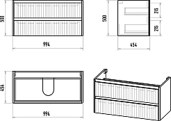 Brevita Тумба под раковину Riva 100 подвесная белая – фотография-6