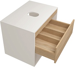 Teymi Тумба под раковину Ritta 65 подвесная белый/дуб – фотография-2