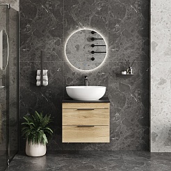 Onika Тумба с раковиной и столешницей Легран 60 подвесная дуб галифакс – фотография-16