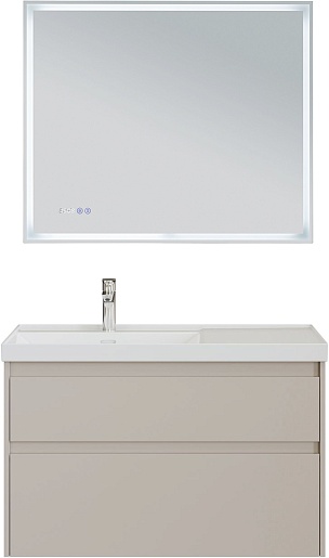 Aquanet Мебель для ванной Nova Lite 2.0 90 L подвесная бежевая матовая – фото-1
