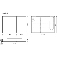 Sancos Зеркало-шкаф Evoke 100 с LED подсветкой SC80100 – фотография-6