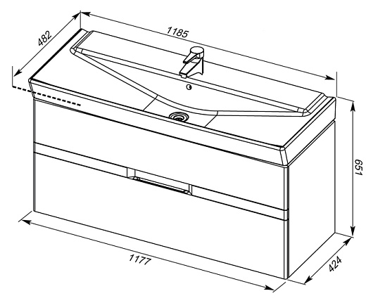Aquanet Тумба с раковиной Виго 120 белая – фотография-2