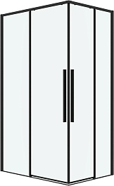 Grossman  Душевой уголок Galaxy 120x70x195 профиль черный матовый стекло прозрачное – фотография-1