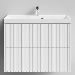 Водолей Тумба под раковину Тач 80 подвесная белая – фотография-1