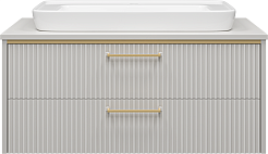 Brevita Тумба с раковиной Elche 100 подвесная серый кашемир – фотография-1