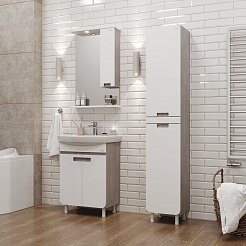 Onika Тумба под раковину Харпер 55.10 белая матовая/мешковина – фотография-3