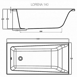 Cersanit Акриловая ванна Lorena 140 – фотография-2