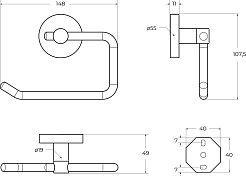 Cezares Держатель туалетной бумаги Relax RELAX-PH1-GM оружейная сталь – фотография-2