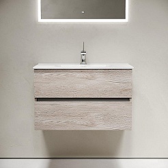 Sancos Тумба с раковиной Urban 80 дуб галифакс натуральный раковина Element 81 CN7005 – фотография-2