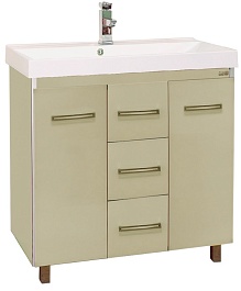 Misty Тумба для умывальника Джулия QVATRO 75, 3 ящика, бежевая – фотография-1