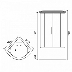 Royal Bath Душевая кабина RB 90BK3-WT-CH – фотография-2