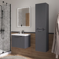 Equil Тумба с раковиной Mirage 60 1 ящик подвесная графит софт – фотография-5