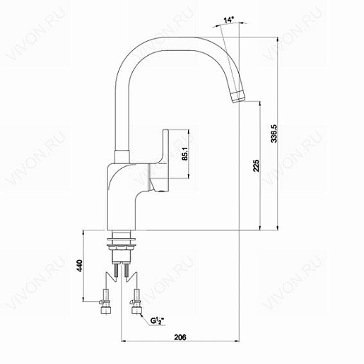 Timo Смеситель Polo 0166FN-U Chrome – фотография-4