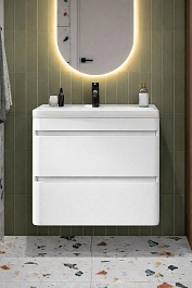 Vivon Тумба под раковину Atwood 70 подвесная белая матовая – фотография-3