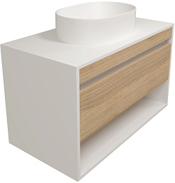 Teymi Тумба с раковиной Ritta 85 Lori 50 подвесная белый/дуб – фотография-1