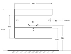 BelBagno Тумба с раковиной Molveno-46 80 подвесная ossido столешница KEP-80-MNO – фотография-4