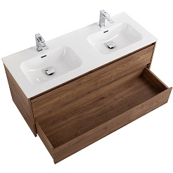 BelBagno Тумба под раковину Kraft 120 подвесная Rovere Tabacco двойная раковина – фотография-4