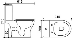 Azario Унитаз-компакт Verde AZ-2224 безободковый с бачком с сиденьем микролифт белый – фотография-3