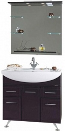 Водолей Мебель для ванной "Альфа 90" венге с б/к – фотография-1