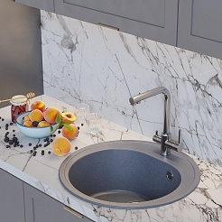 Mixline Мойка кухонная ML-GM11 графит – фотография-4