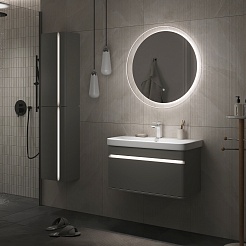 Equil Шкаф пенал Elegante 36 R/L амарок/белый – фотография-10