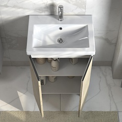 Vigo Тумба под раковину Yuma 600-2-0 белый/дуб давос – фотография-4