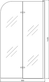 Teymi Шторка на ванну Anni 80x140 профиль хром стекло прозрачное – фотография-12